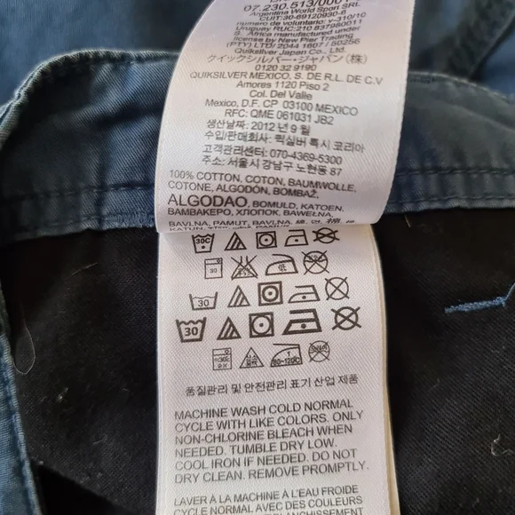 Quiksilver Shorts Size 28 Blue Chino Cotton Board Pockets Summer Holiday Beach - Picture 9 of 9